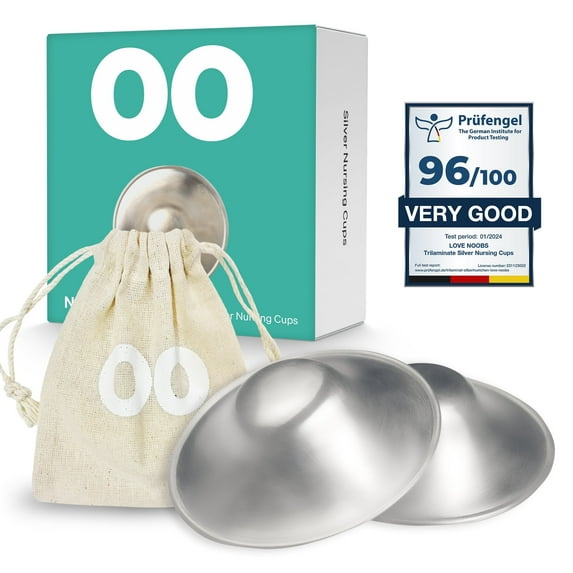 Silver Nursing Cup by LoveNoobs™, Regular, Silver Nipple Shield, Postpartum Essentials