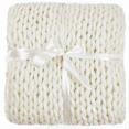 thumbnail image 1 of Silver One International Chunky Knitted Throw Blanket, Cream, 50" x 60", 1 of 6