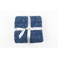 thumbnail image 1 of Silver One Modern Blue Solid Polyester Hand-Knitted Throw, 50" x 60", 1 of 6