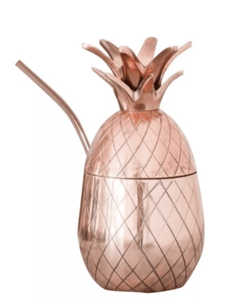 Silver One Stainless Steel Pineapple Tumbler CopperFinish Cocktail Mug
