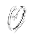thumbnail image 1 of Turandoss S925 Sterling Silver Hug Promise Ring for Wife Her Jewelry Trend Mothers Day Birthday Gifts for Women Girlfriend Teenage Teen Girls, 1 of 7