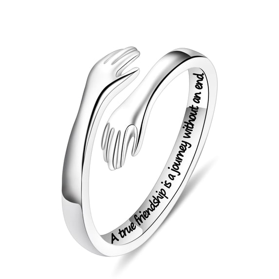 Turandoss S925 Sterling Silver Hug Ring for Women Daughter Girls Jewelry Mothers Day Mothers Day Birthday Gifts for Daughter From Mom