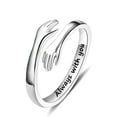 thumbnail image 1 of Turandoss S925 Sterling Silver Hug Ring for Women Teen Girls Jewelry Birthday Wedding Gifts for Bride Her Wife Girlfriend Friendship Daughter Sister Grandma, 1 of 7