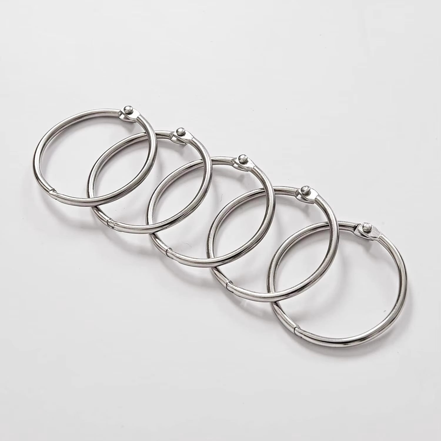 Openable Rings Silver Openable Curtain Rings for Rods Up to 1.5 Inch Eyelet 1.7 Inch ...