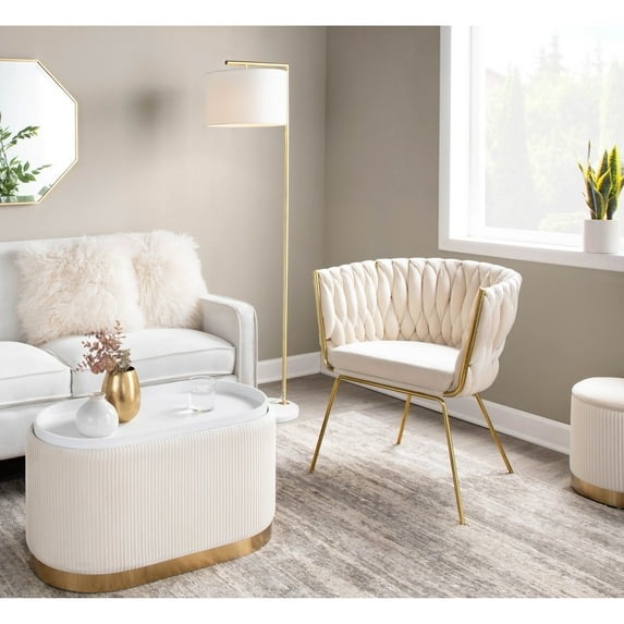 Silver Orchid Braided Erika Chair White