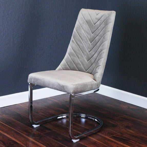 Silver Orchid Duse Velvet Chair Taupe