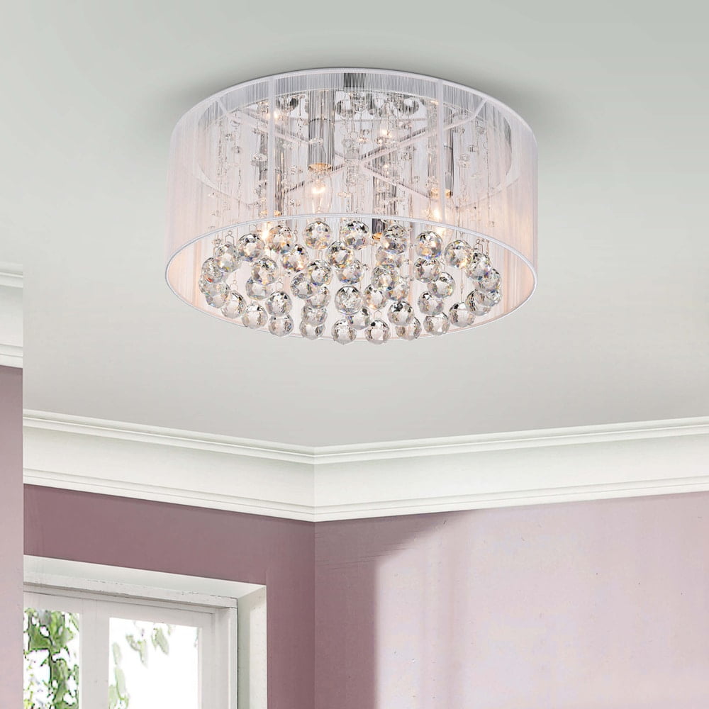 Silver Orchid Taylor 4 light Chrome and White Crystal Chandelier