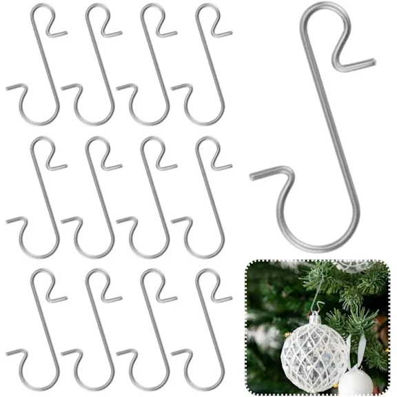(Silver) Ornament Hooks, 120 pcs Peace Night & Festive tree pendants, balls