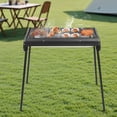 thumbnail image 1 of Silver Outdoor BBQ Grill, Portable BBQ Griddle Detachable Design Portable Charcoal Grill,  Black, 28.74*14.57*32.28 in, 1 of 15
