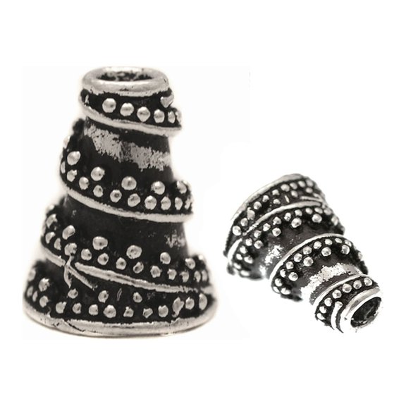 Silver Overlay Twisting Granulation Motif look Cone CSF-185