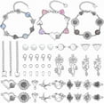 thumbnail image 1 of Silver PH 3 Bracelet Making Kit Stainless Steel Pendants Jewelry Connectors Cabochon Settings for Permanent Bracelets Friendship Bracelets DIY Crafts Jewelry Making 202 pcs/Set, 1 of 5