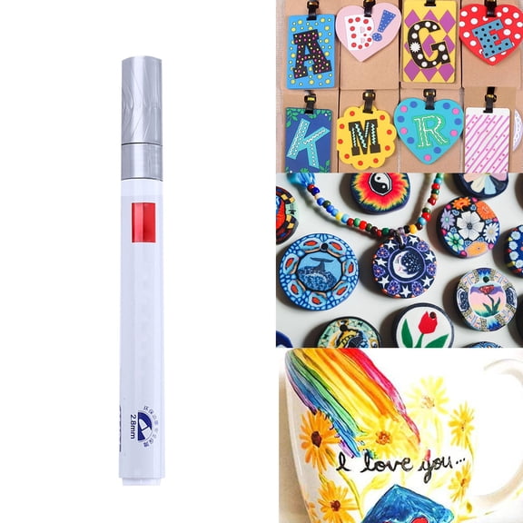 Silver Paint Markers, 1 Pack Oil-Based Waterproof Quick Dry Permanent Paint Pen 5ML