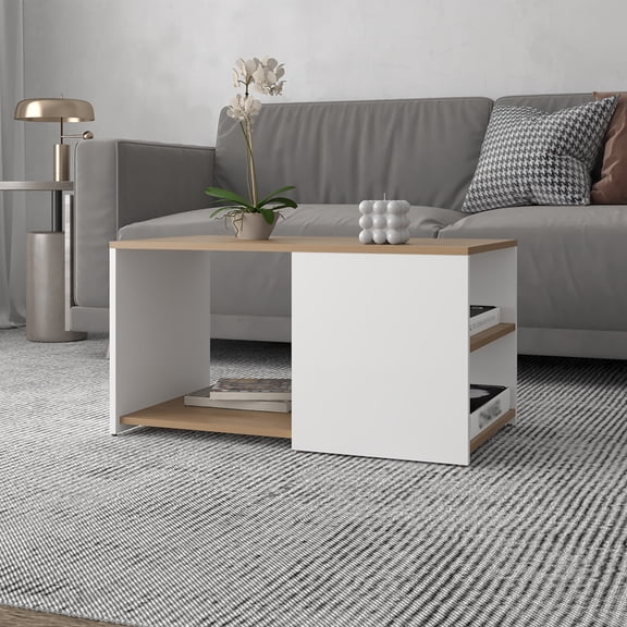 Silver Peak Coffee Table, Living Room, Light Oak/White