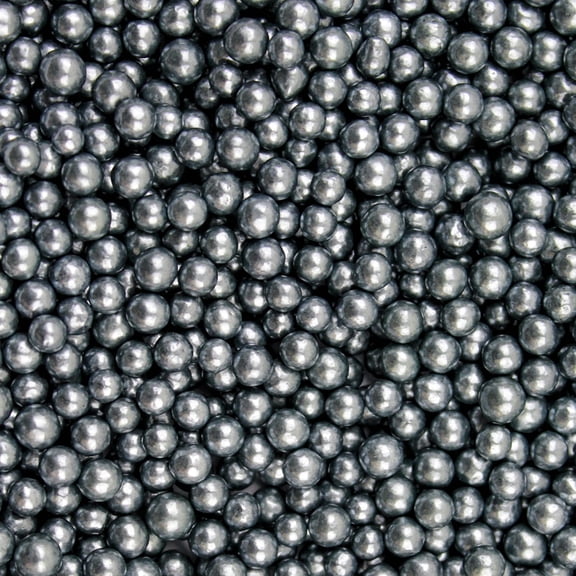Krazy Sprinkles - Edible Silver Pearl 4mm Beads - Refined Cake Decor, 1/2 Cup