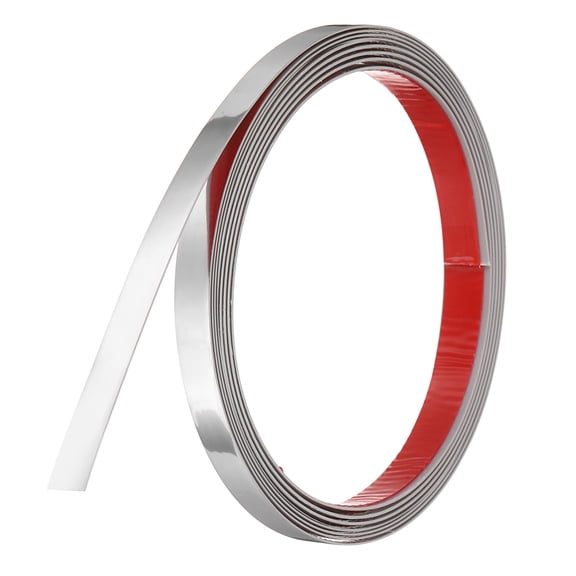 Silver Peel and Stick Molding Trim, 0.6 Inch x 9.8 ft Self-Adhesive Mirror Tape, Flexible Border Strip for Wall Decoration Tile Edge Ceiling Floor Frame Furniture Decoration