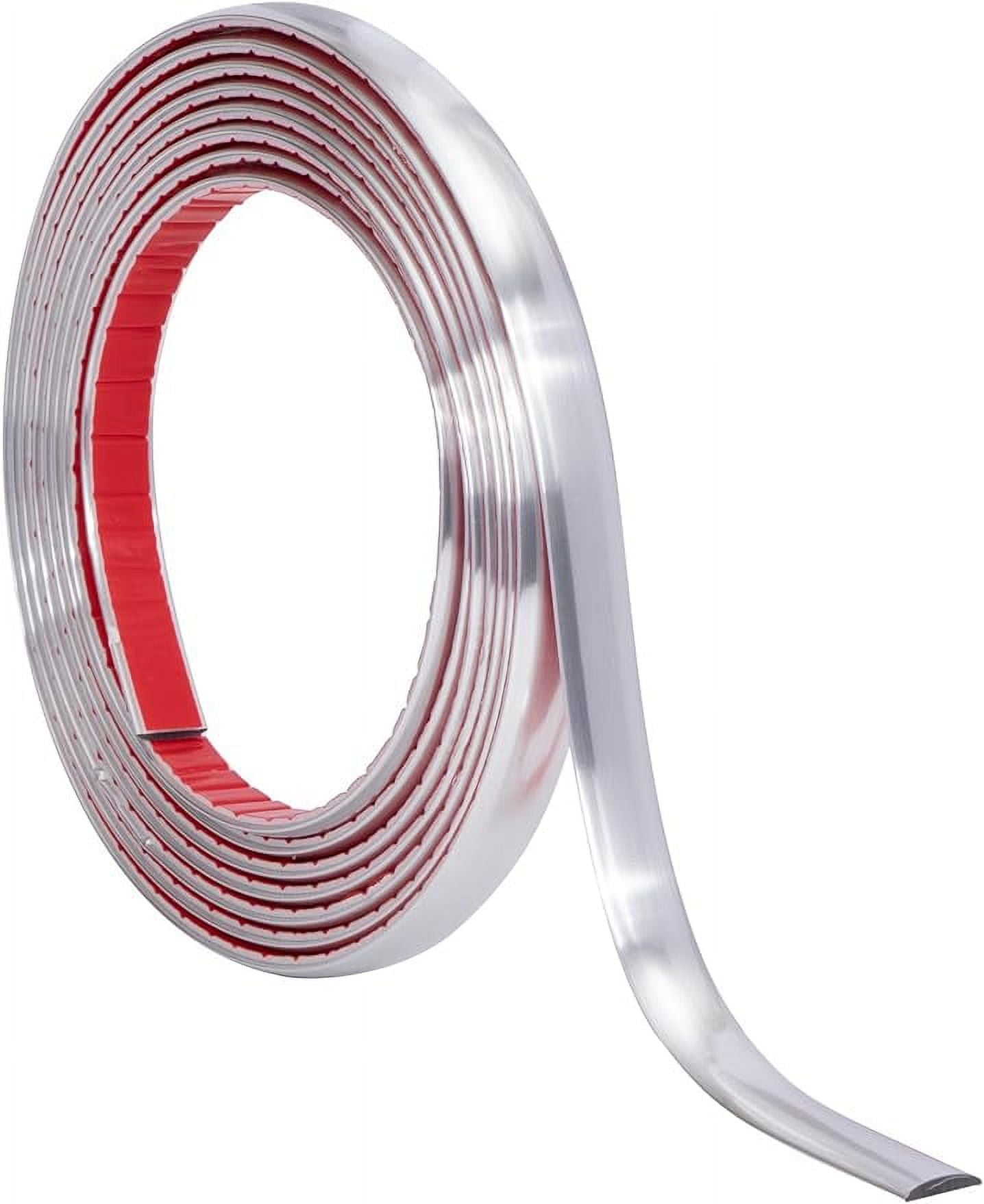 Silver Peel and Stick Trim for Backsplash Tile Edge Roll Self Adhesive