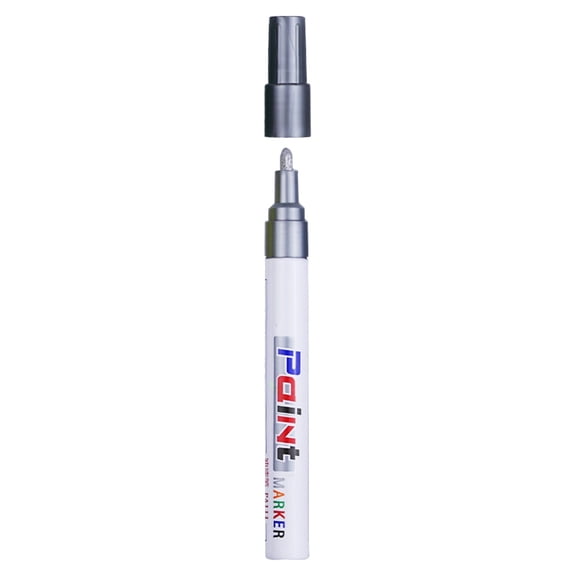Silver Permanent Paint Pen, 10ml, Oil Based, Quick Dry, Suitable for Mugs, Stone, Canvas, Metal, 14.5cm, 1 Count