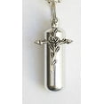 thumbnail image 1 of Silver Personal CREMATION URN Keepsake with ROSE CROSS - Includes Velvet Pouch &amp; Fill Kit, 1 of 1