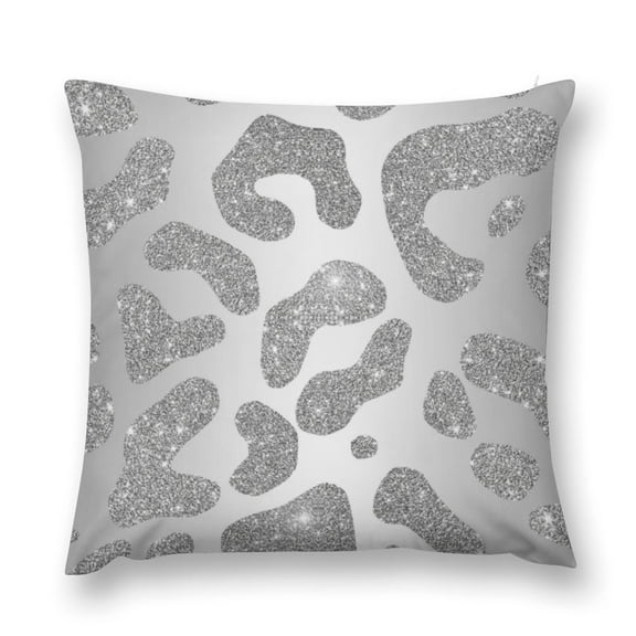 Silver Pillow Covers, Square Soft Decorative Throw Pillowcases Short Plush Cushion Case Suitable for Sofa Bedroom Living Room Office Car Home Decor 16 "×16 "