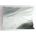 thumbnail image 1 of Silver Pillow Sham Abstract Framework with Ombre Inspired Design Corners Wavy Lines Modern Print, Decorative Standard King Size Printed Pillowcase, 36 X 20 Inches, Grey Silver White, by Ambesonne, 1 of 2