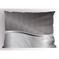 thumbnail image 1 of Silver Pillow Sham Technology Structure with Wavy Stripe and Checkered Motif Industrial Grid Print, Decorative Standard King Size Printed Pillowcase, 36 X 20 Inches, Black Silver, by Ambesonne, 1 of 2