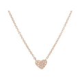 thumbnail image 1 of Silver Pink Rhodium Pave CZ Flat 8 mm Heart Pendant Necklace, 1 of 1