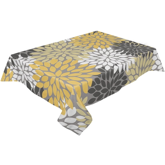 Silver Plant Flower Tablecloths Waterproof Kitchen Items Coffee Table For living Room Home Decor Dining Table Nappe De Table
