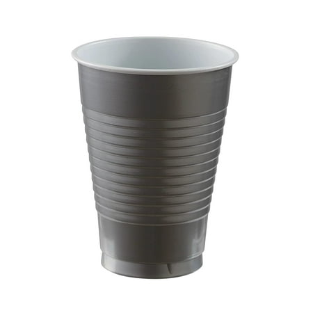 Amscan 43001.18 Silver Plastic Cups, 20ct, 12 oz.
