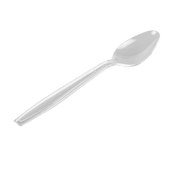 Restaurantware-Moderna 7.3 Inch Disposable Spoons, 250 Recyclable Appetizer Spoons - Crack-Resistant, For All Types Of Meals, Silver Plastic Spoons