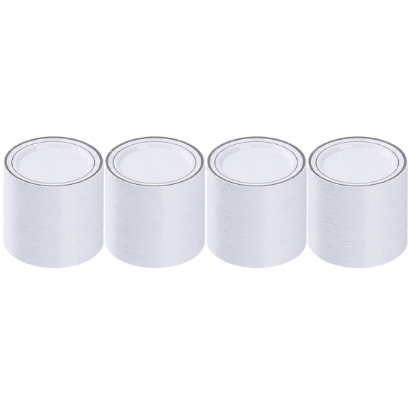Silver Plastic Plates, 10.25 Inch Disposable Party Plates