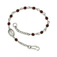thumbnail image 1 of Silver Plate Bracelet with 4mm January Red Fire Polished beads with a Scapular medal, 1 of 1