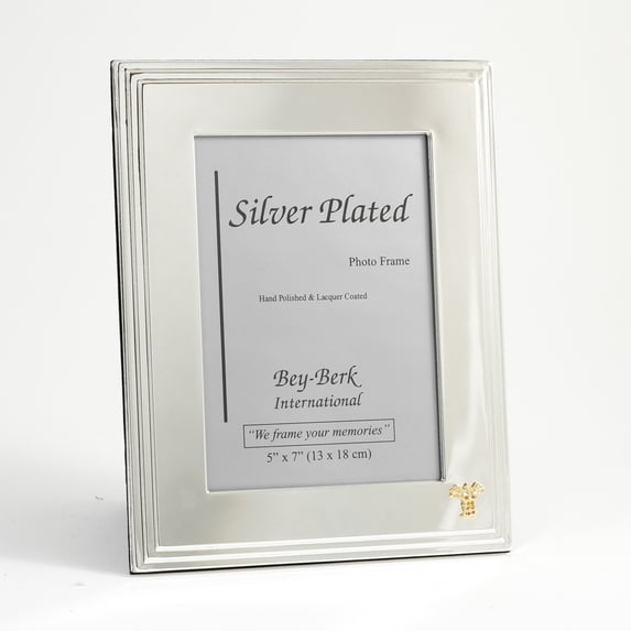 Silver Plated 5"x7" Picture Frame with "Medical" Emblem and Easel Back.