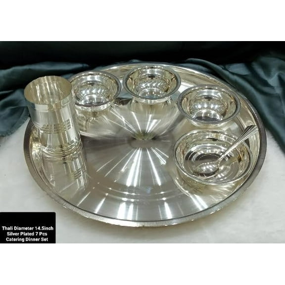 Silver Plated 7 Pieces Dinner Set for gift item/ diwali gift