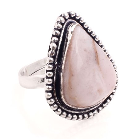Silver Plated Adjustable Ring Jewelry For Womens - Agate Gemstone Handmade Ring - Fashion Jewelry Gift For Her - Bohemian style Statement Ring For Women - R-1047