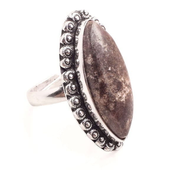 Silver Plated Adjustable Ring Jewelry For Womens - Jasper Gemstone Handmade Ring - Fashion Jewelry Gift For Her - Bohemian style Statement Ring For Women - R-1096
