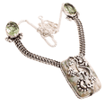 thumbnail image 1 of Silver Plated Amazonite Gemstone Necklace Handmade Jewelry For Women - Ethnic Designer 18" Necklace For Women Gift For Her 20 Gms N-1601, 1 of 3
