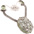 thumbnail image 1 of Silver Plated Aquamarine Gemstone Necklace Handmade Jewelry For Women - Ethnic Designer 18" Necklace For Women Gift For Her 30 Gms N-1565, 1 of 3