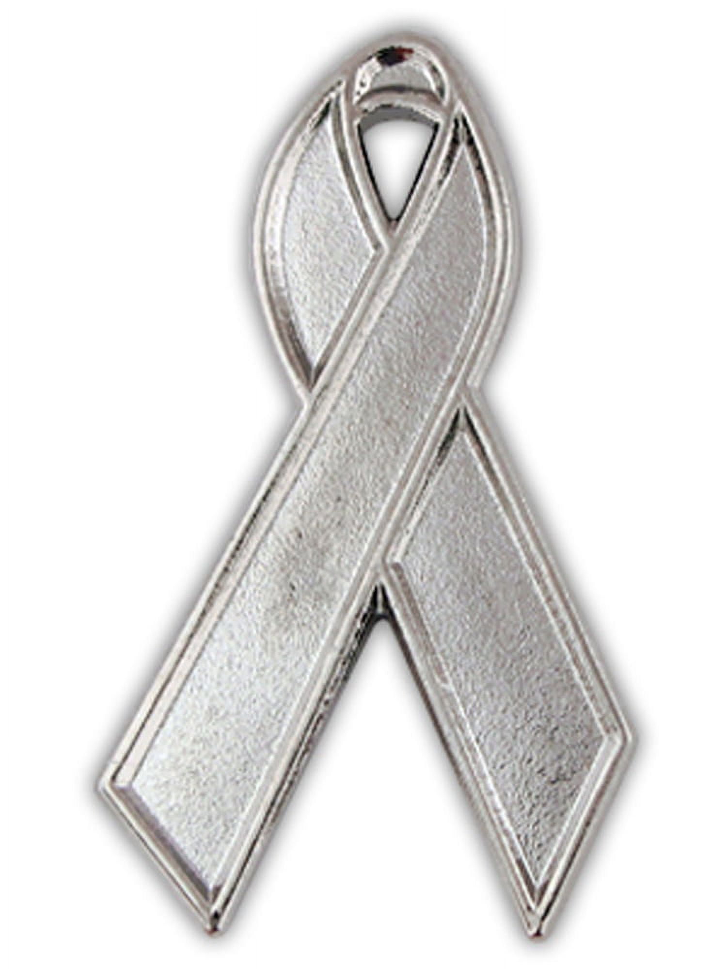 Silver Plated Awareness Ribbon Lapel Pin 1 - Walmart.com