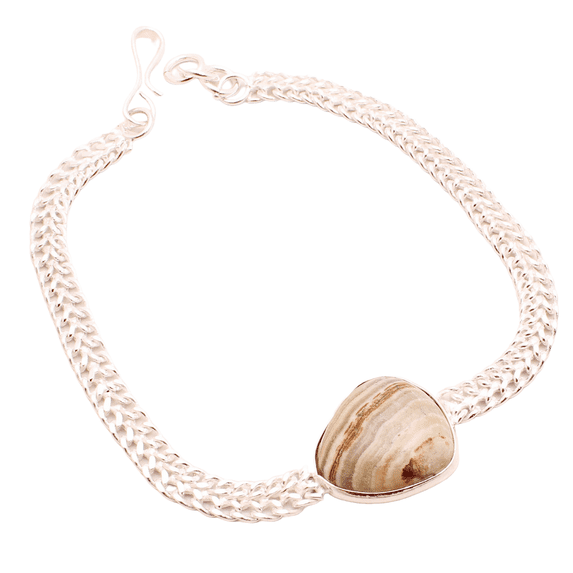 Silver Plated Bracelet For Women, Fashion Jewelry Silver Plated Bracelet, Handmade Gemstone Bracelet Jewelry For Women And Girls Charm Bracelet Botswana Agate Gemstone Bracelet, 10 Gms BR-0284