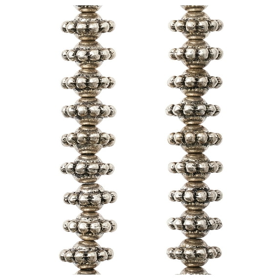 Silver Plated Bumpy Metal Rondel Beads - 10mm by Bead Landing
