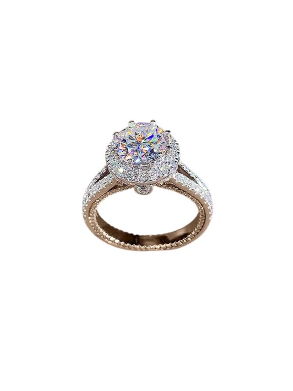 Silver Plated CZ Ring White Stone Simple Fashion Ring Women