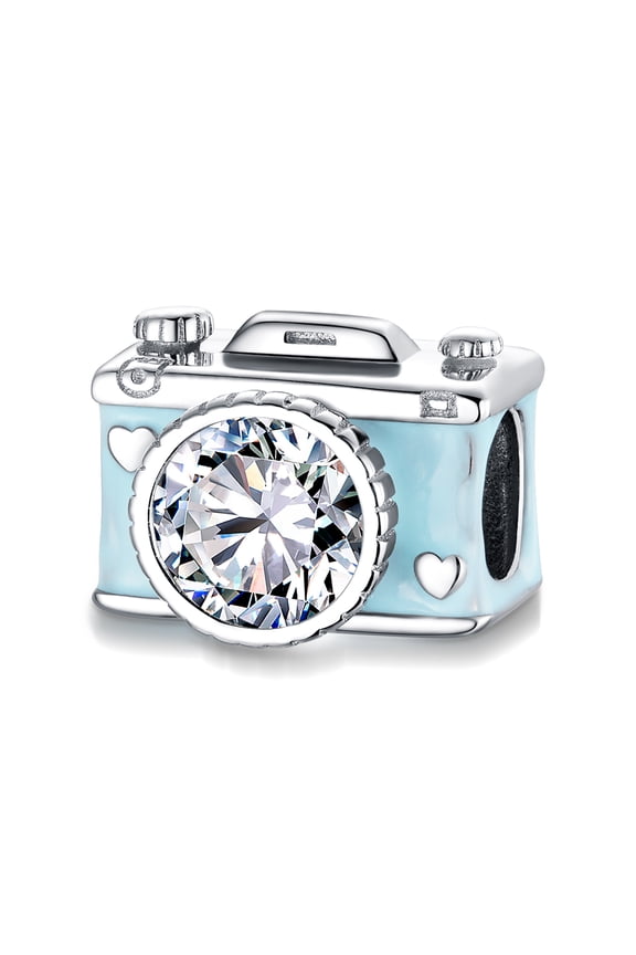 Silver Plated Camera Charm Bead for Bracelet Making