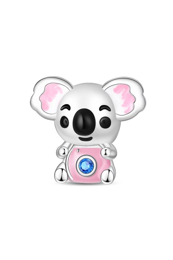 Silver Plated Camera Koala Charm Bead for Bracelet Making