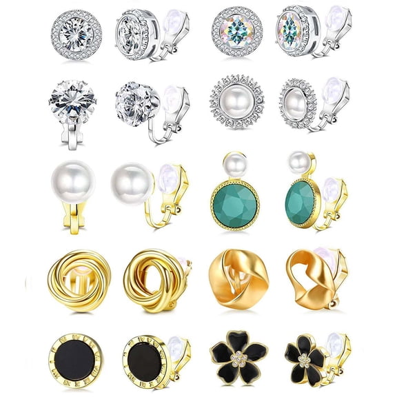 Silver Plated Clip On Earrings Set Timeless Styles for Effortless Glamour