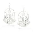 thumbnail image 1 of Silver-Plated Coin Hoop Chandelier Earrings, Adult Female, Other Stone, 1 of 2