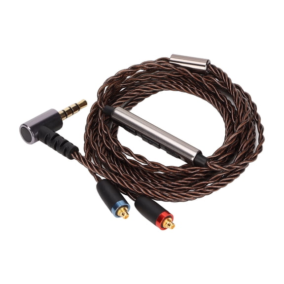 Silver Plated Copper Headphone Cable MMCX to 3.5mm Jack Audio Cord with Volume and Microphone Control Replacement for In Ear Monitors 47.2 inches / 120 cm