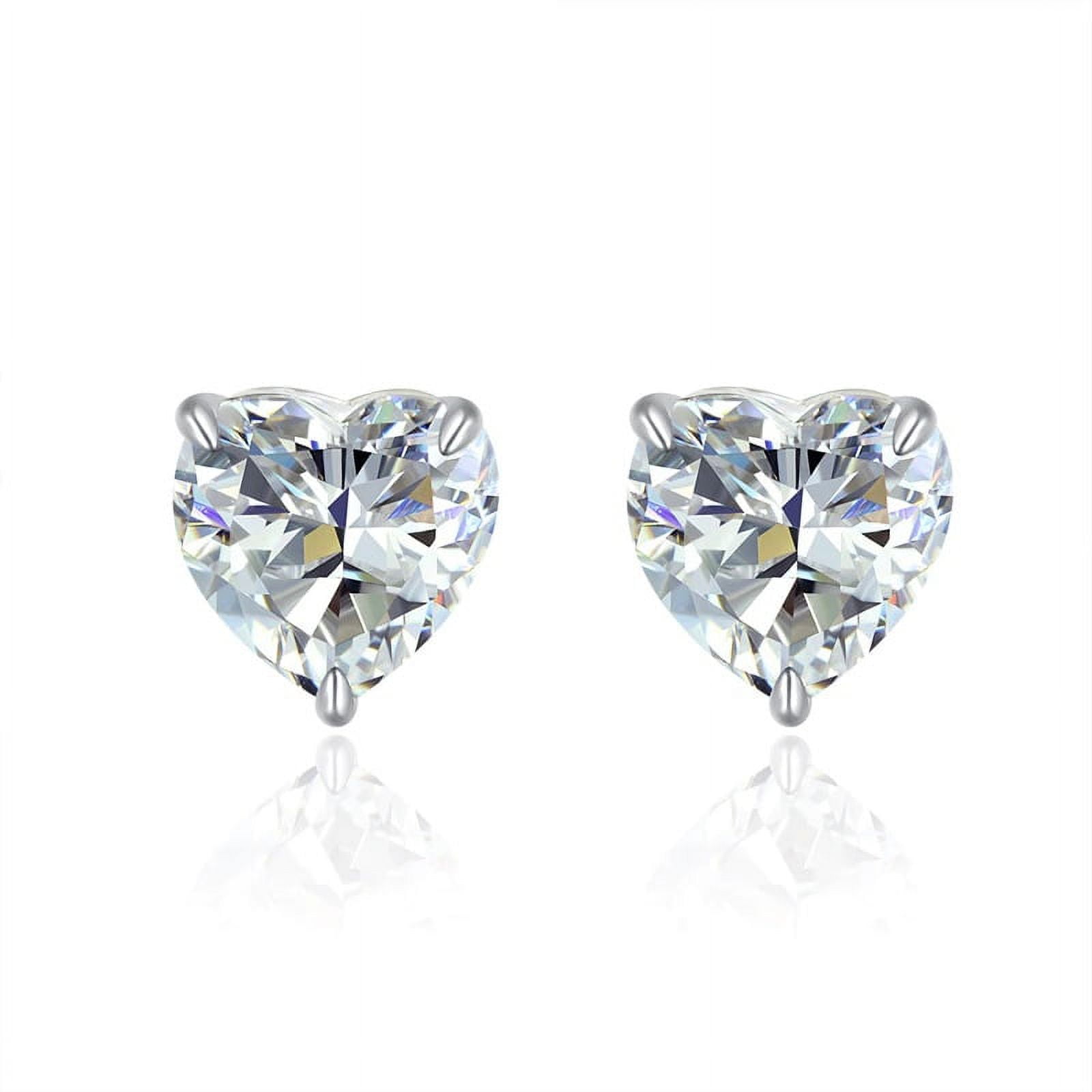 Cz heart earrings sale