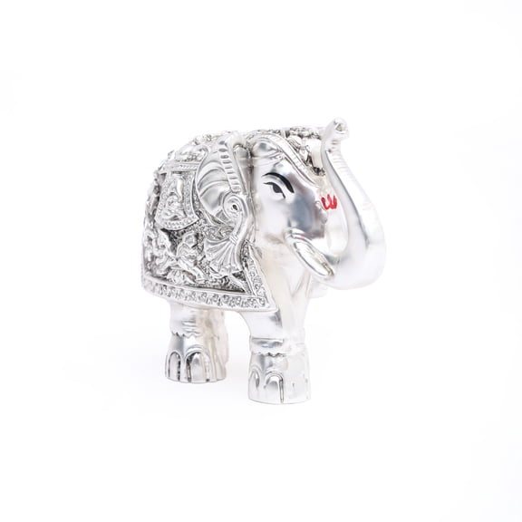 Silver Plated Decorative Elephant Figurine - Home Decor Item