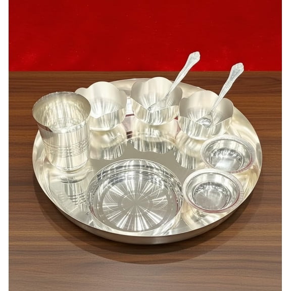 Silver Plated Dinner Set / Pooja Thali Set for pooja/ gift item/ home