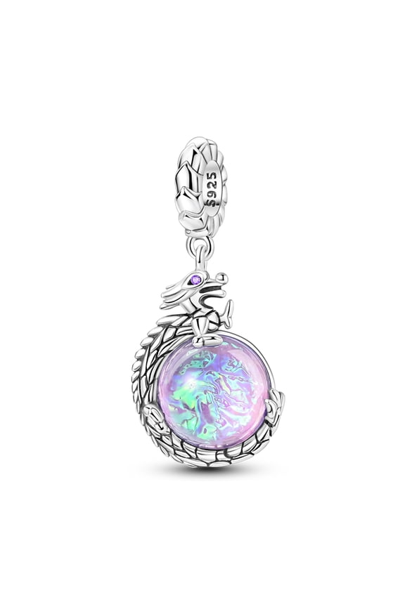 Silver Plated Dragon Treasure Charm Bead for Bracelet Making